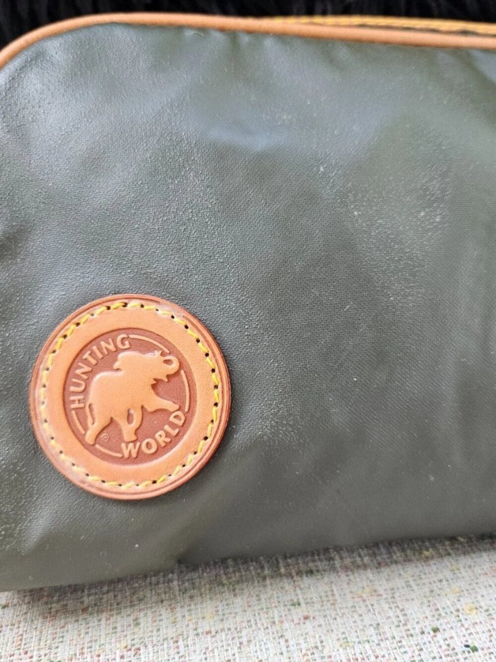 Hunting World Women Purse Crossbody Bag Green/Tan Leather Made in Italy - Picture 6 of 12